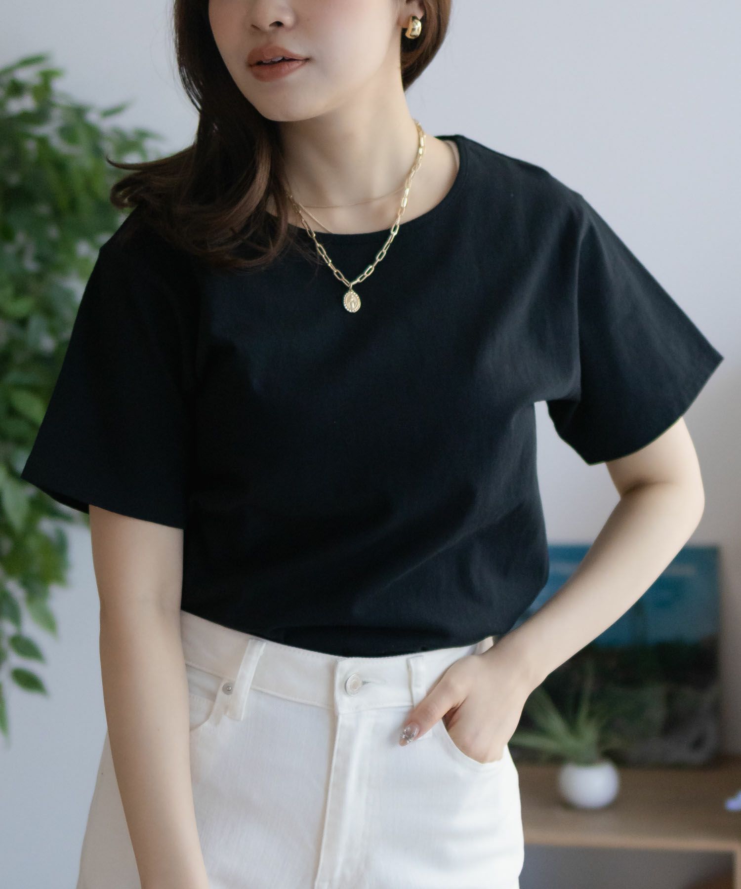 NAVY ベーシッククルーTシャツ レディース ネコポス 対応商品