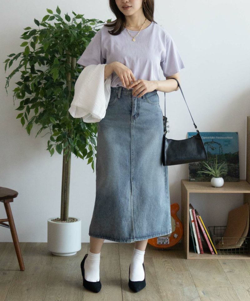 NAVY  ベーシッククルーTシャツ レディース メール便 対応商品商品画像-19