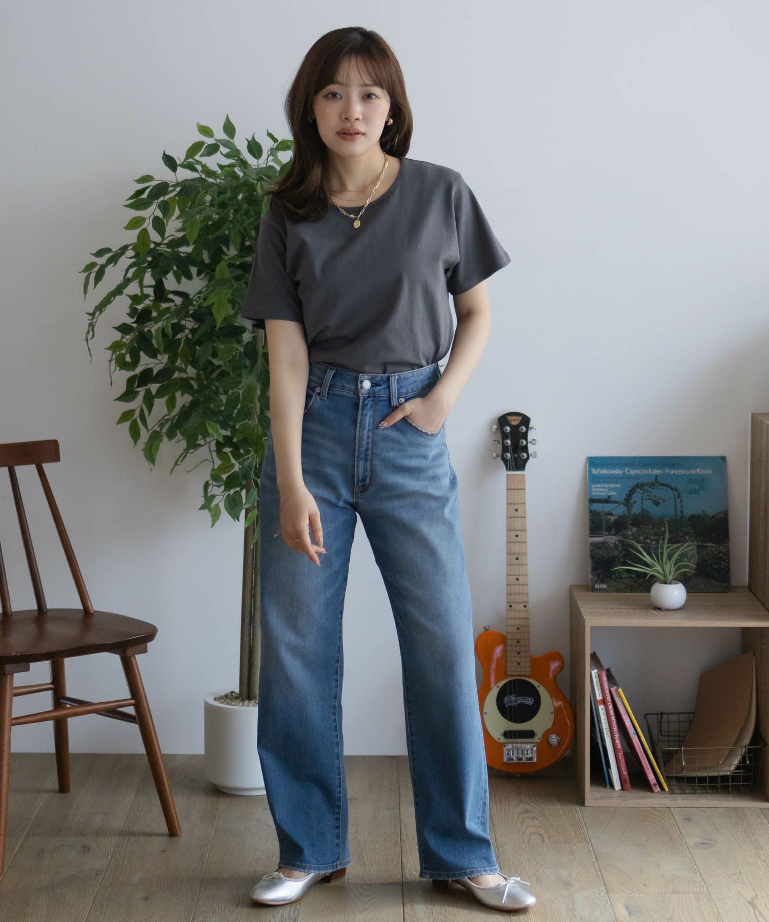 NAVY  ベーシッククルーTシャツ レディース メール便 対応商品商品画像-35