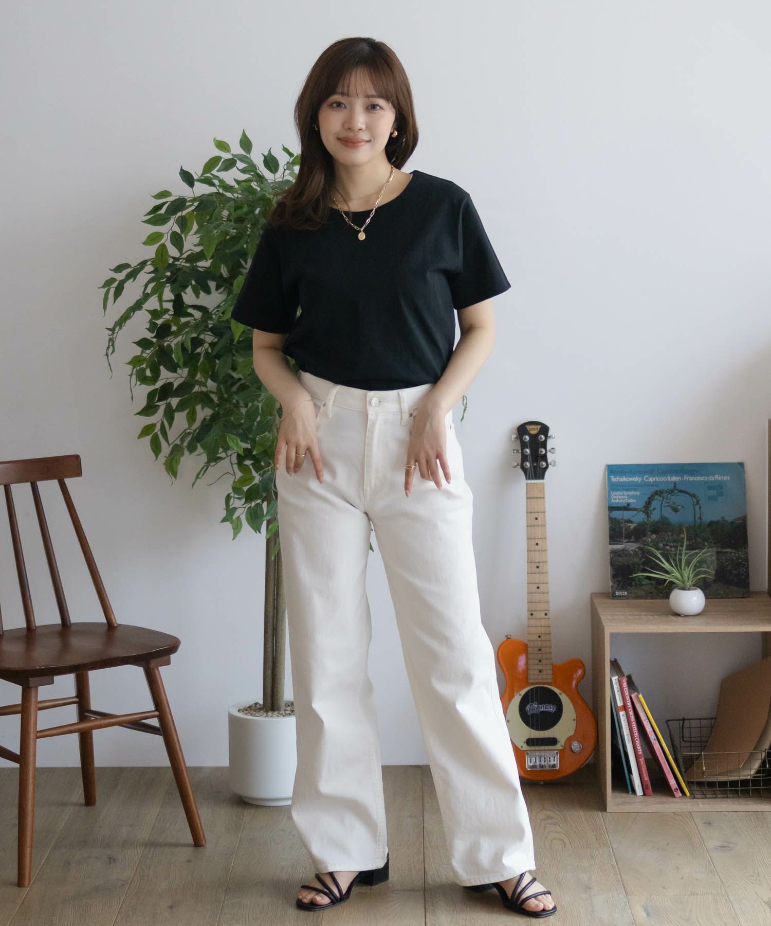 NAVY  ベーシッククルーTシャツ レディース メール便 対応商品商品画像-36
