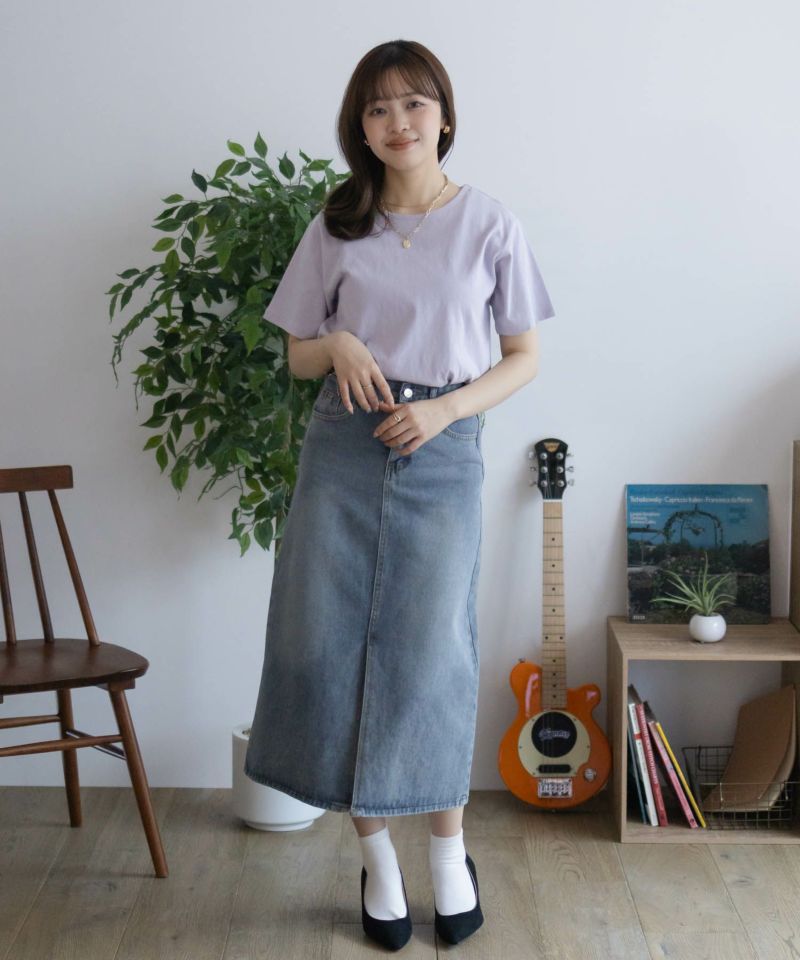 NAVY  ベーシッククルーTシャツ レディース メール便 対応商品商品画像-37