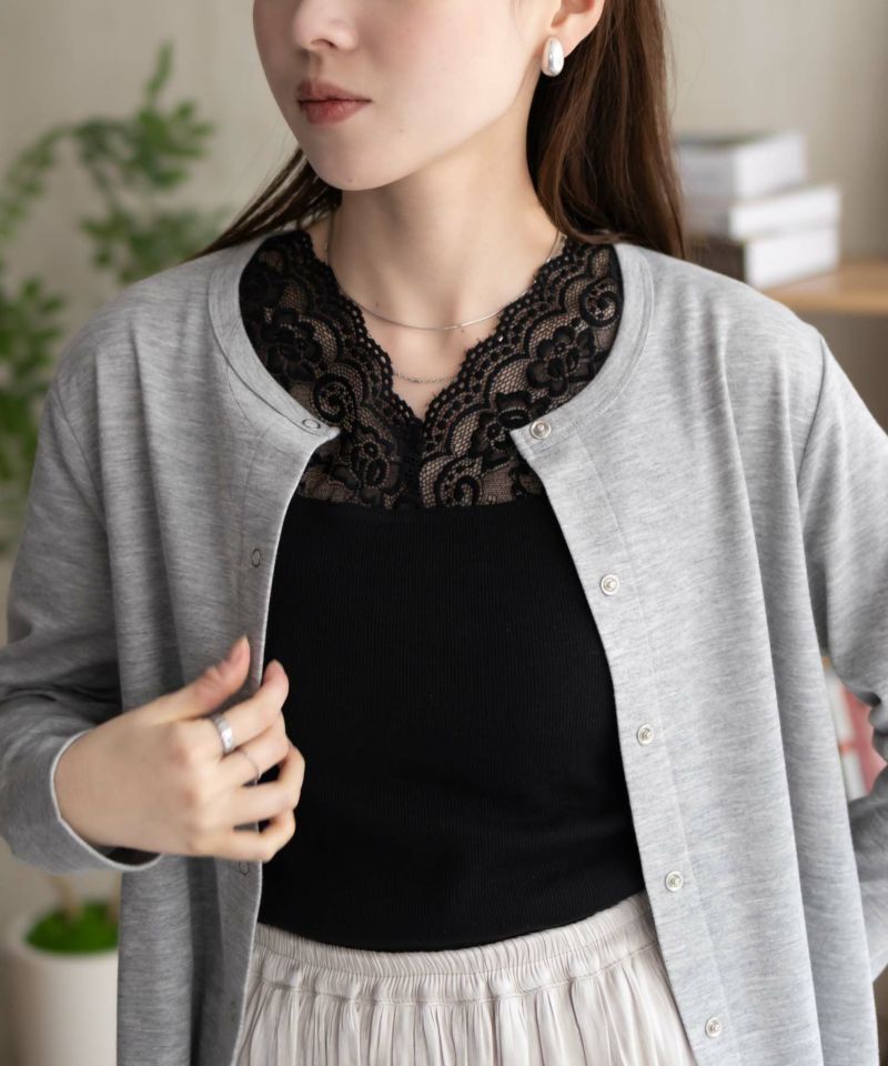 NAVY  レース切替タンクトップ レディース メール便 対応商品商品画像-5