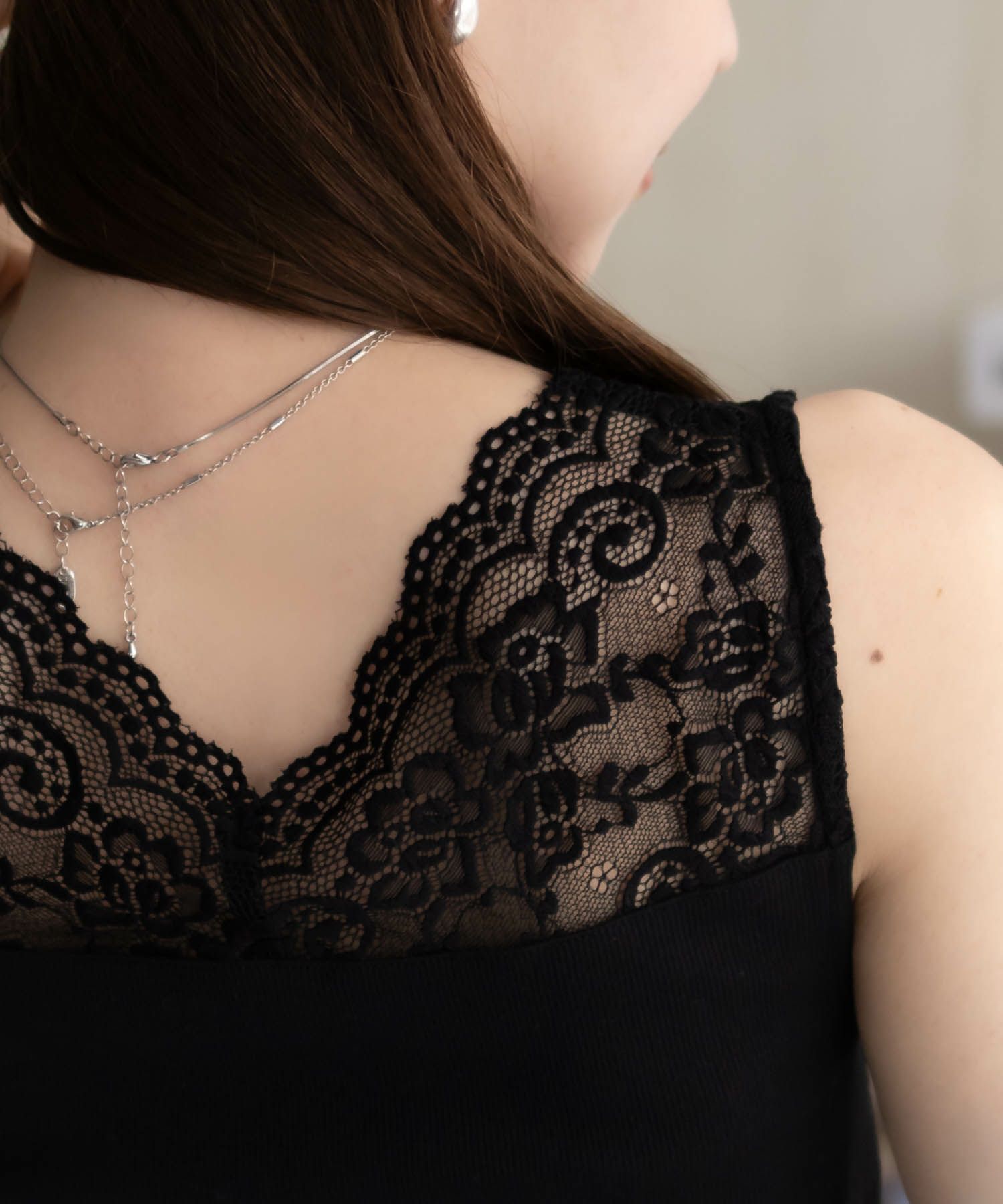 [値下げ]NAVY  レース切替タンクトップ レディース メール便 対応商品商品画像-7