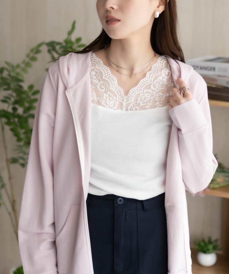 NAVY  レース切替タンクトップ レディース メール便 対応商品商品画像-11