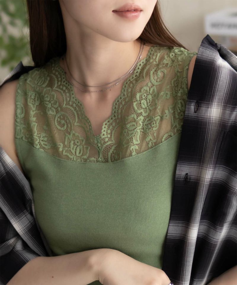 NAVY レース切替タンクトップ レディース メール便 対応商品商品画像-15