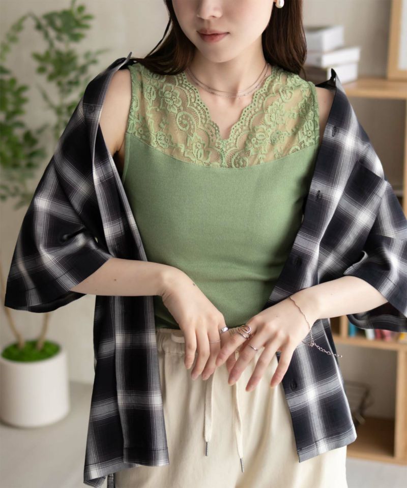 NAVY  レース切替タンクトップ レディース メール便 対応商品商品画像-16