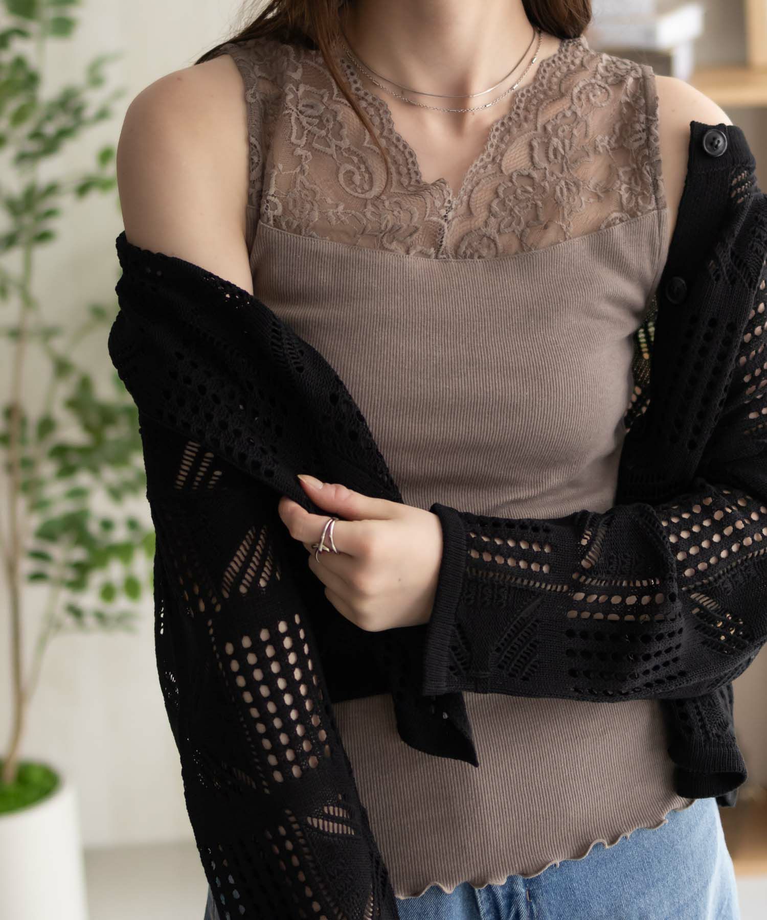 [値下げ]NAVY  レース切替タンクトップ レディース メール便 対応商品商品画像-20