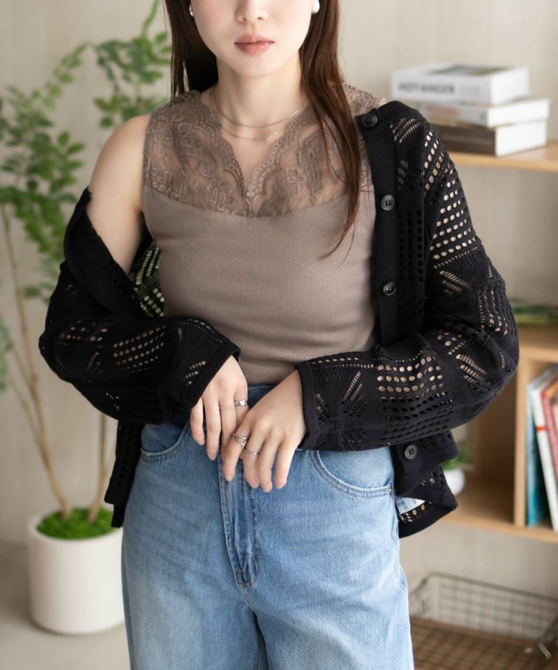 NAVY  レース切替タンクトップ レディース メール便 対応商品商品画像-21