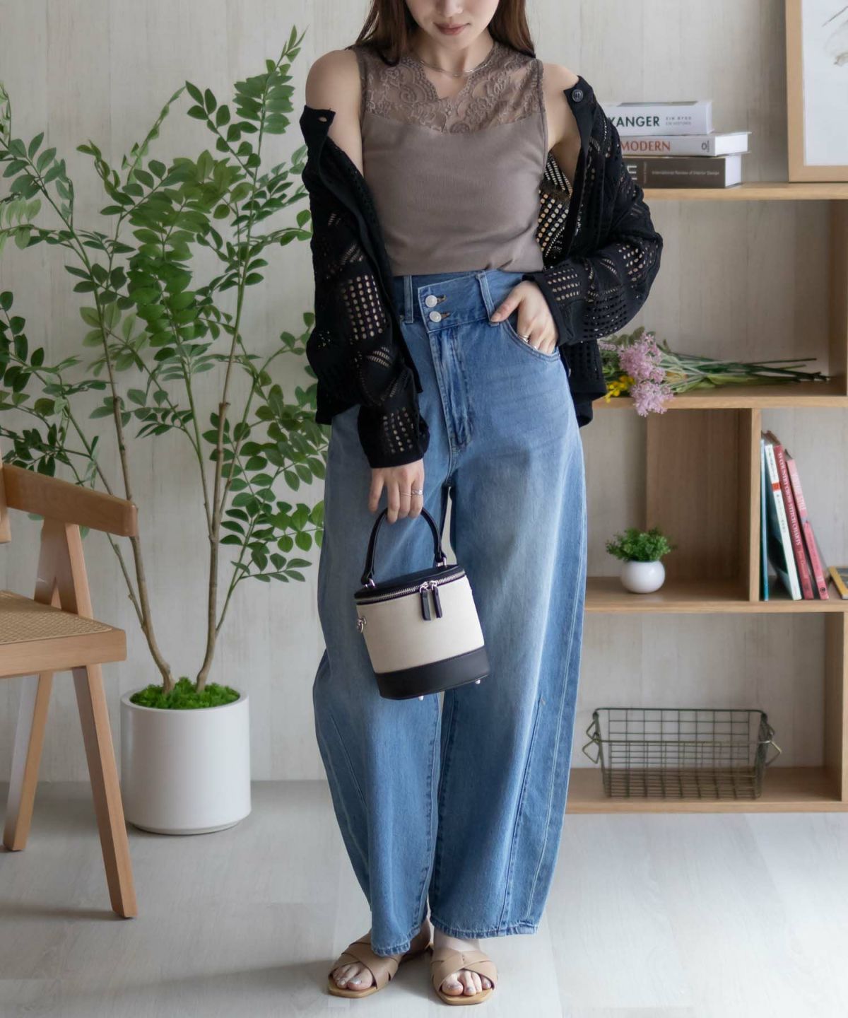 NAVY レース切替タンクトップ レディース ネコポス 対応商品