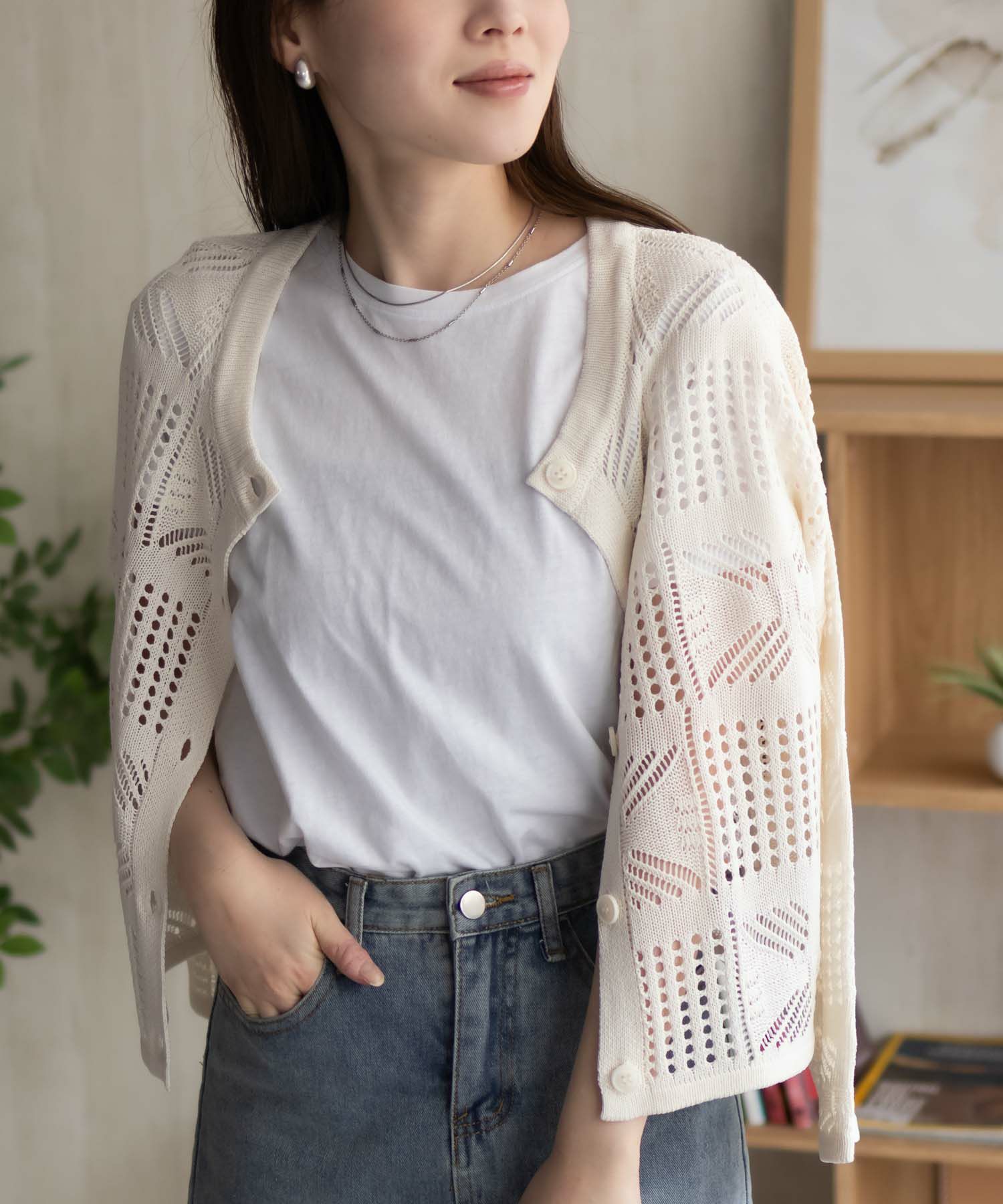 Howdy Marie クロシェ編みカーディガン レディース