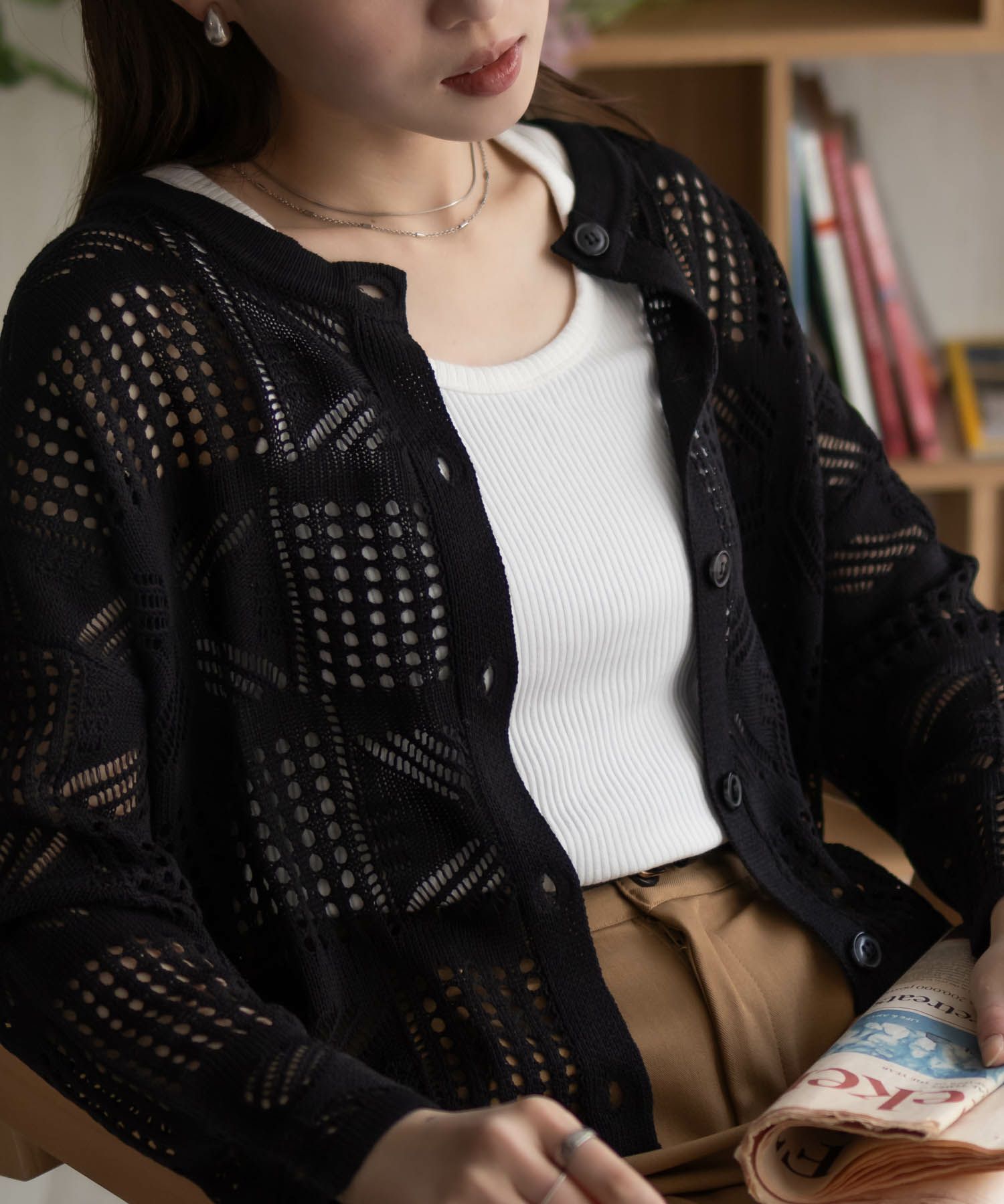 Howdy Marie クロシェ編みカーディガン レディース商品サムネイル-4