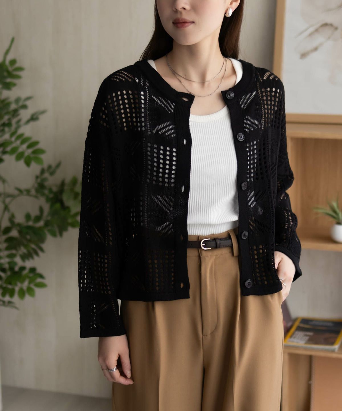 Howdy Marie クロシェ編みカーディガン レディース