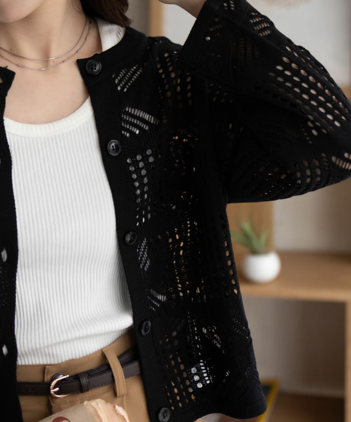 Howdy Marie クロシェ編みカーディガン レディース