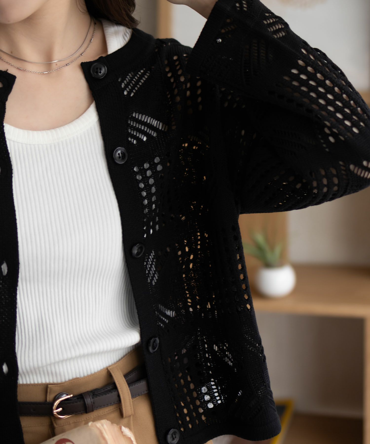 Howdy Marie クロシェ編みカーディガン レディース