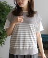 NAVY パネルボーダーニットアンサンブル レディース