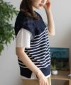 NAVY パネルボーダーニットアンサンブル レディース商品サムネイル-7