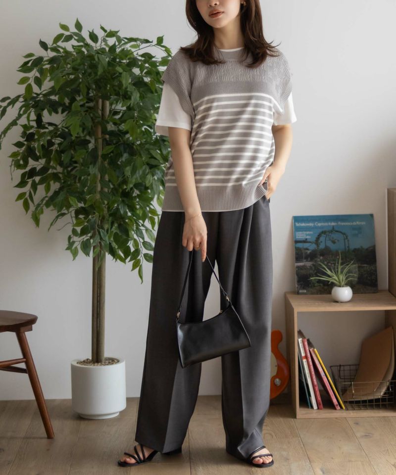 NAVY パネルボーダーニットアンサンブル レディース商品画像-13