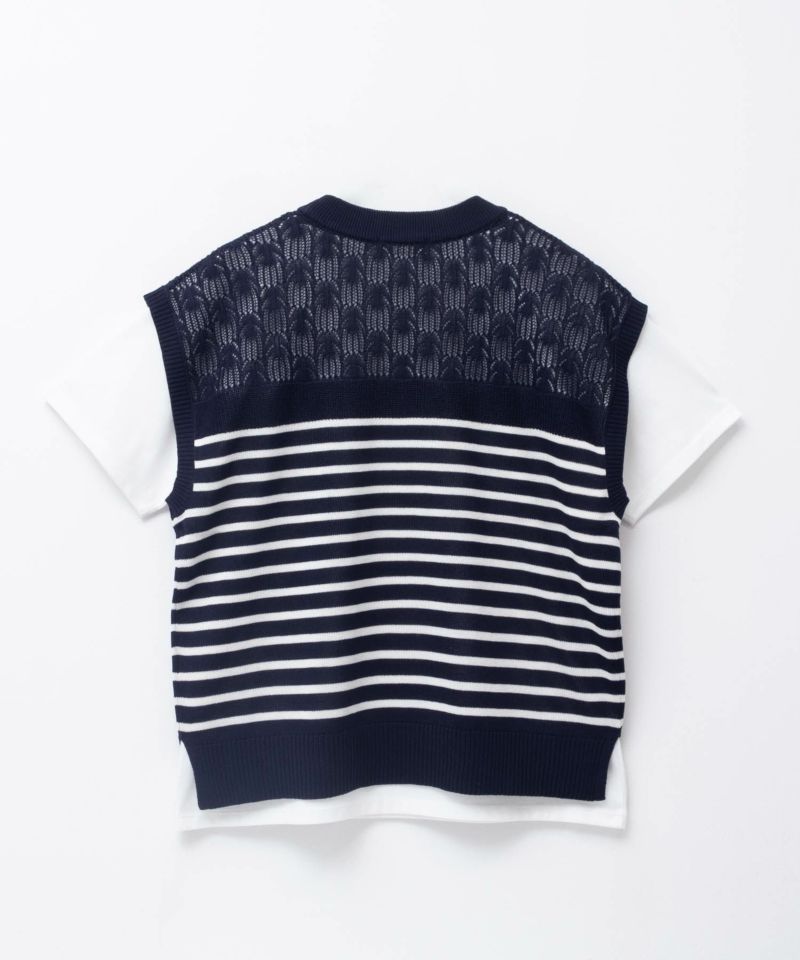 NAVY パネルボーダーニットアンサンブル レディース商品画像-19