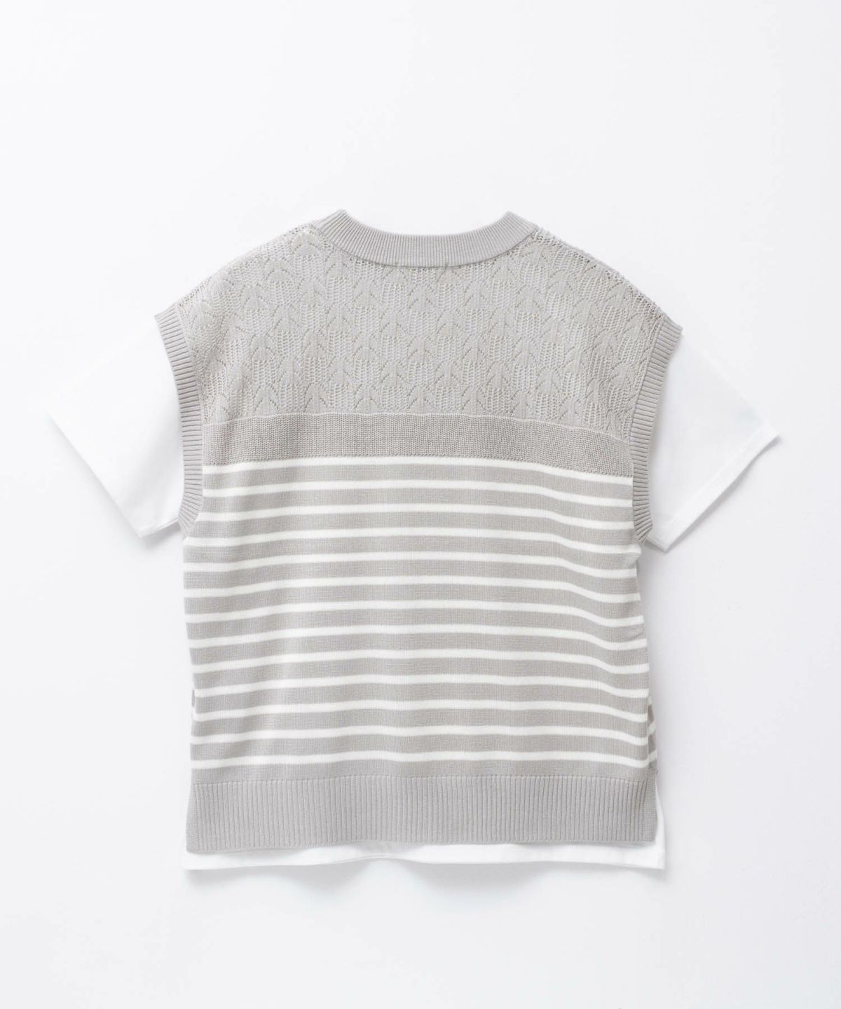 NAVY パネルボーダーニットアンサンブル レディース