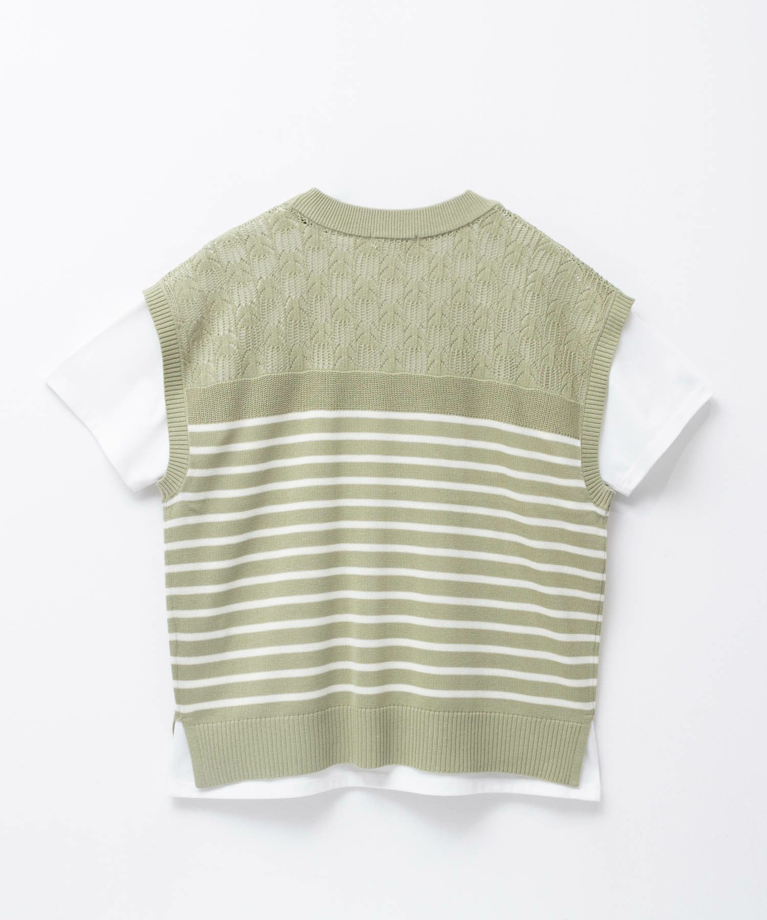 NAVY  パネルボーダーニットアンサンブル レディース商品画像-23