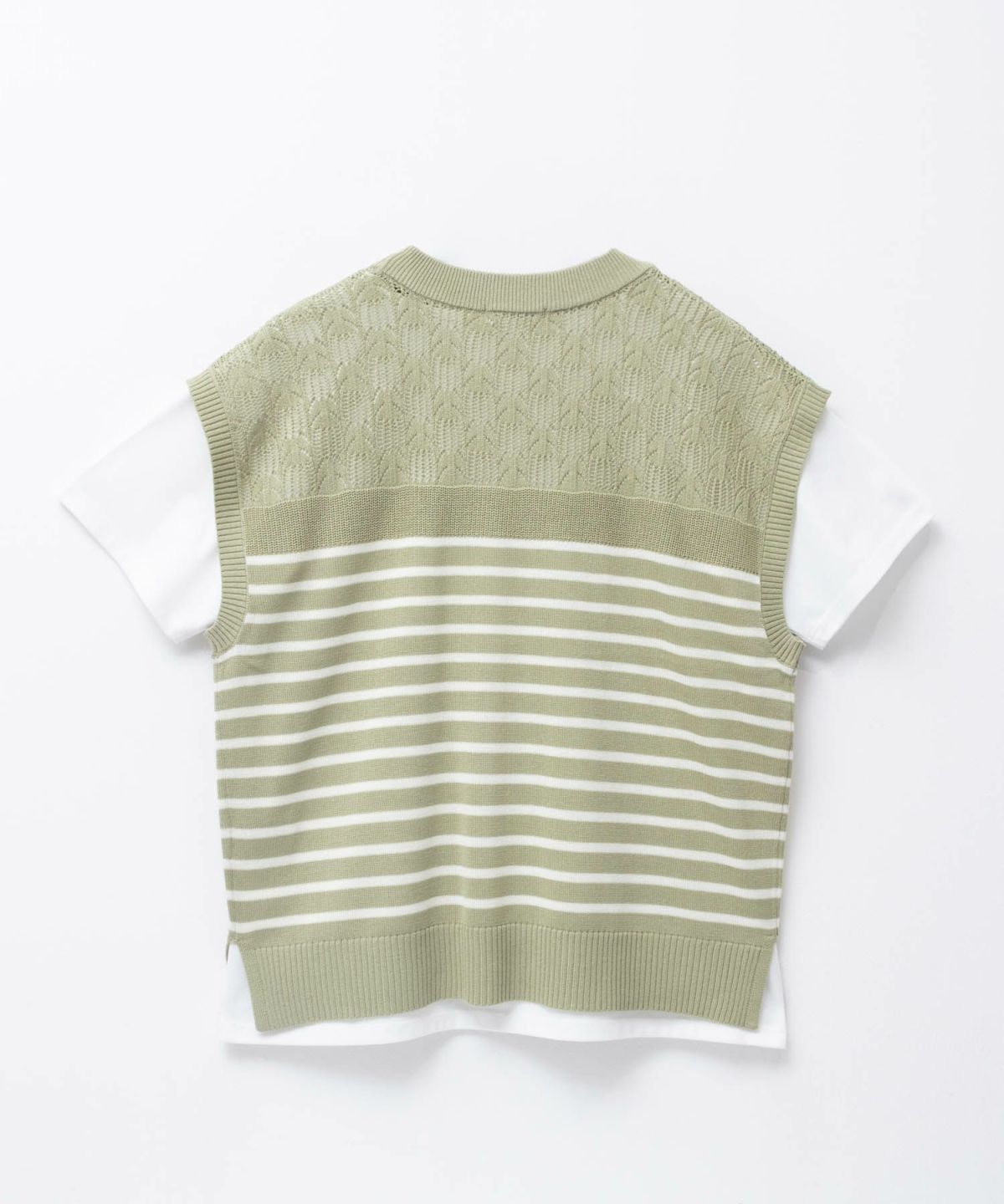 NAVY パネルボーダーニットアンサンブル レディース