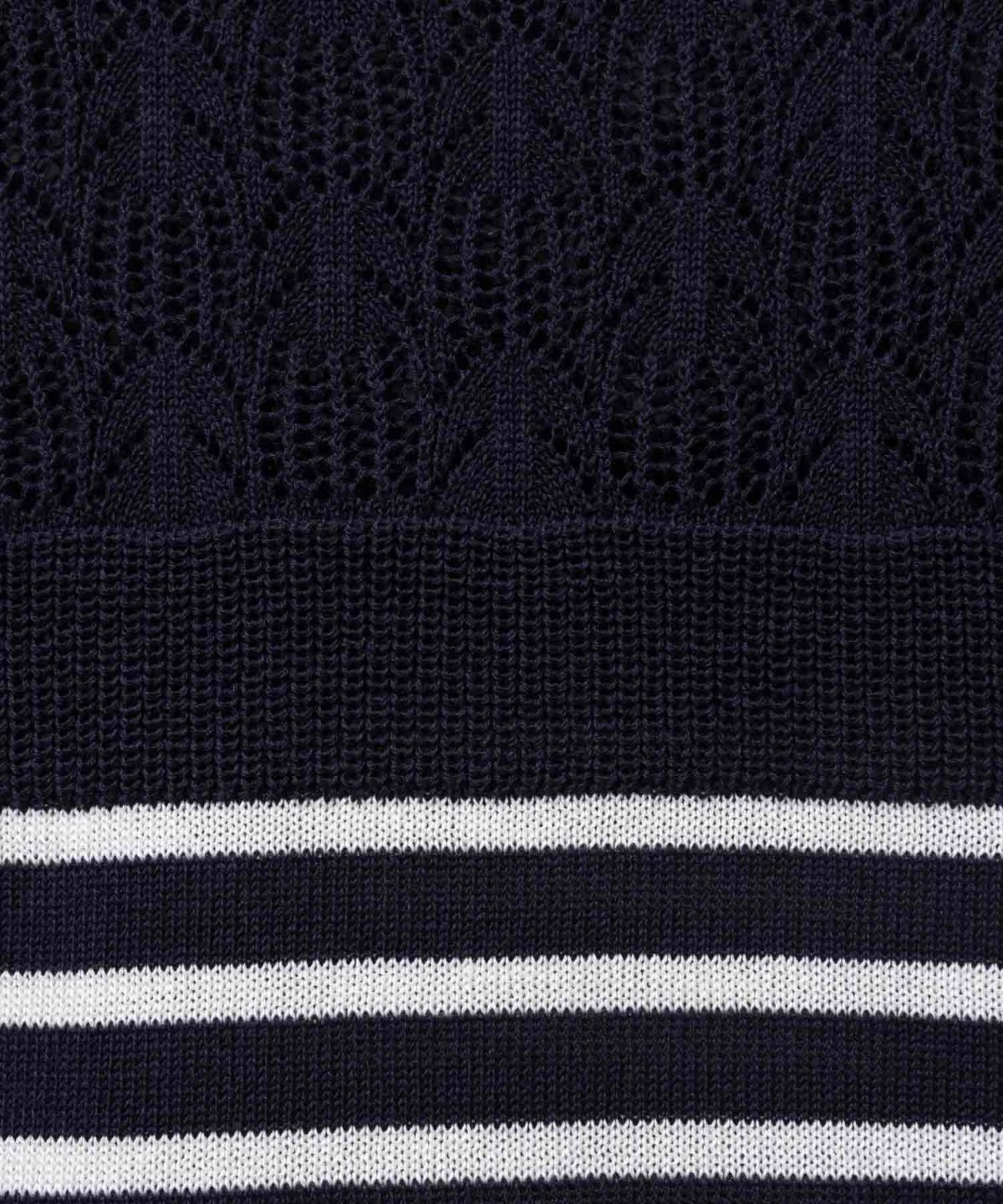 NAVY パネルボーダーニットアンサンブル レディース