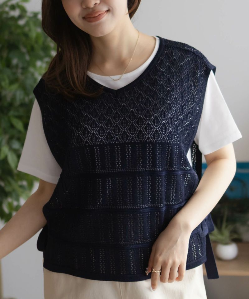 NAVY サイドリボンニットアンサンブル レディース商品画像-3