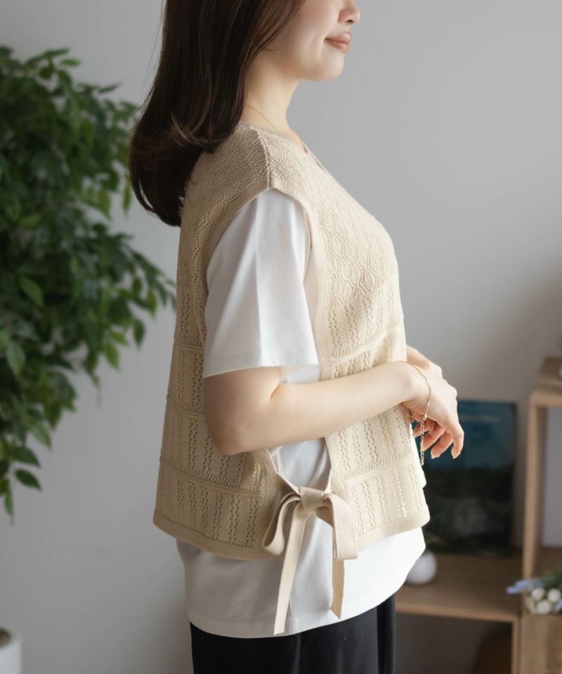 NAVY  サイドリボンニットアンサンブル レディース商品画像-7