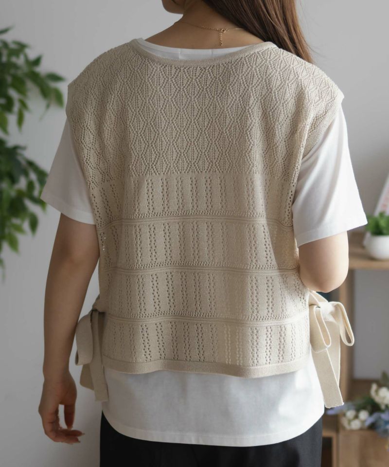 NAVY  サイドリボンニットアンサンブル レディース商品画像-8