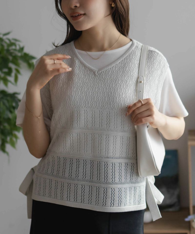 NAVY サイドリボンニットアンサンブル レディース商品画像-11