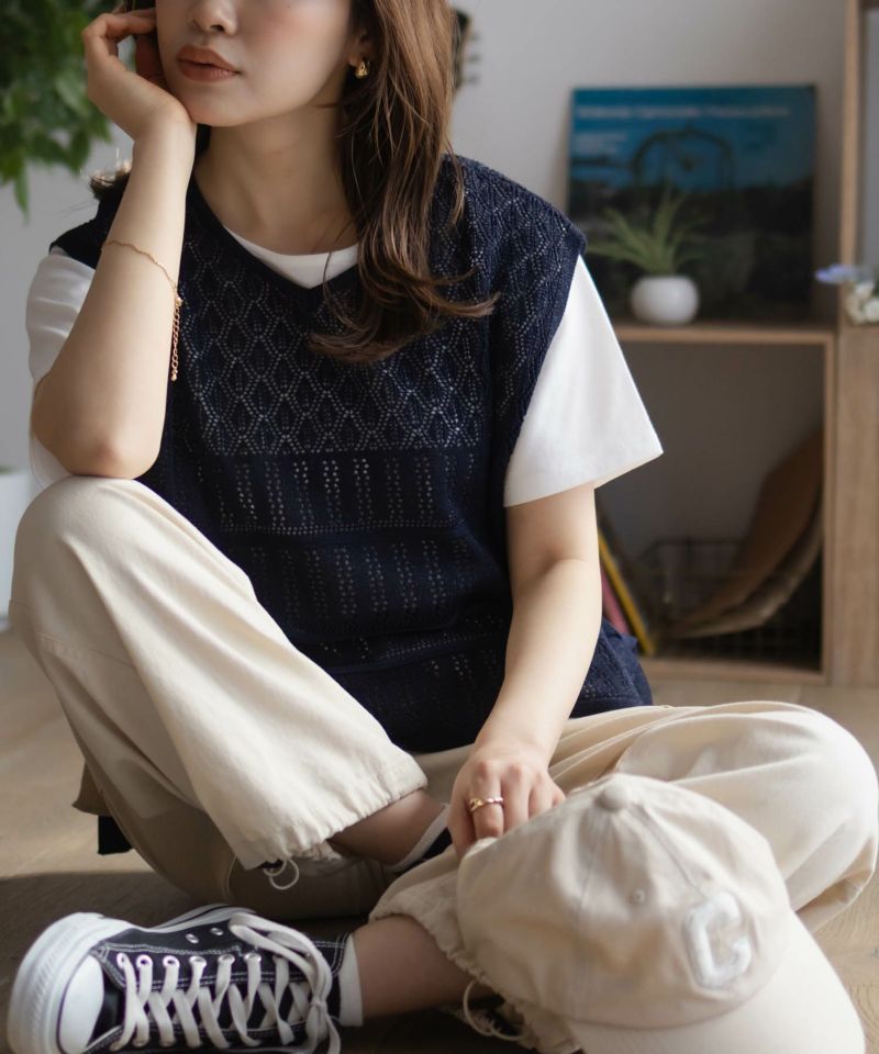 NAVY サイドリボンニットアンサンブル レディース商品画像-16