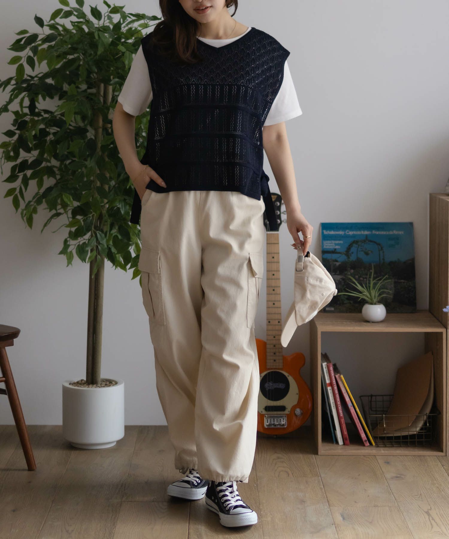 NAVY  サイドリボンニットアンサンブル レディース商品画像-17