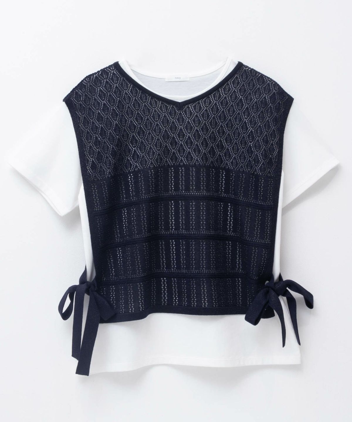 NAVY サイドリボンニットアンサンブル レディース