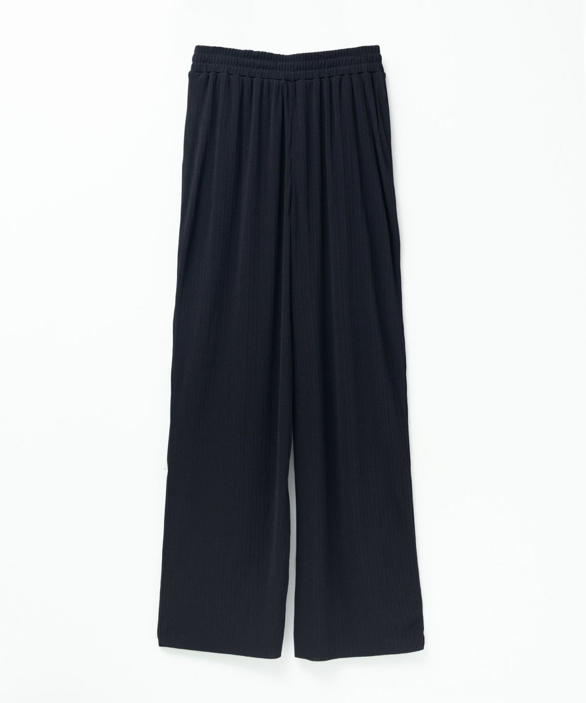 NAVY カットリブワイドパンツ レディース