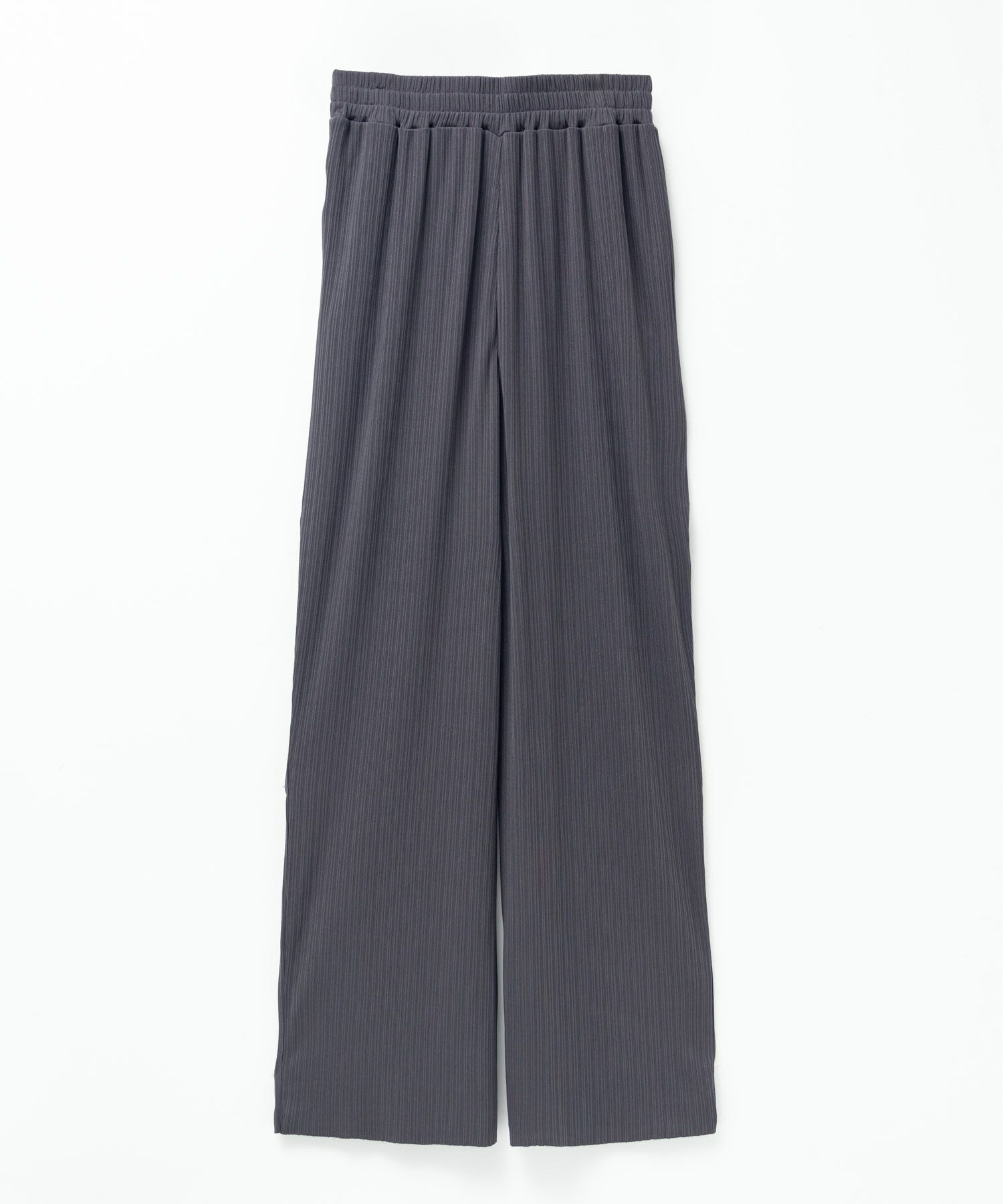 NAVY カットリブワイドパンツ レディース