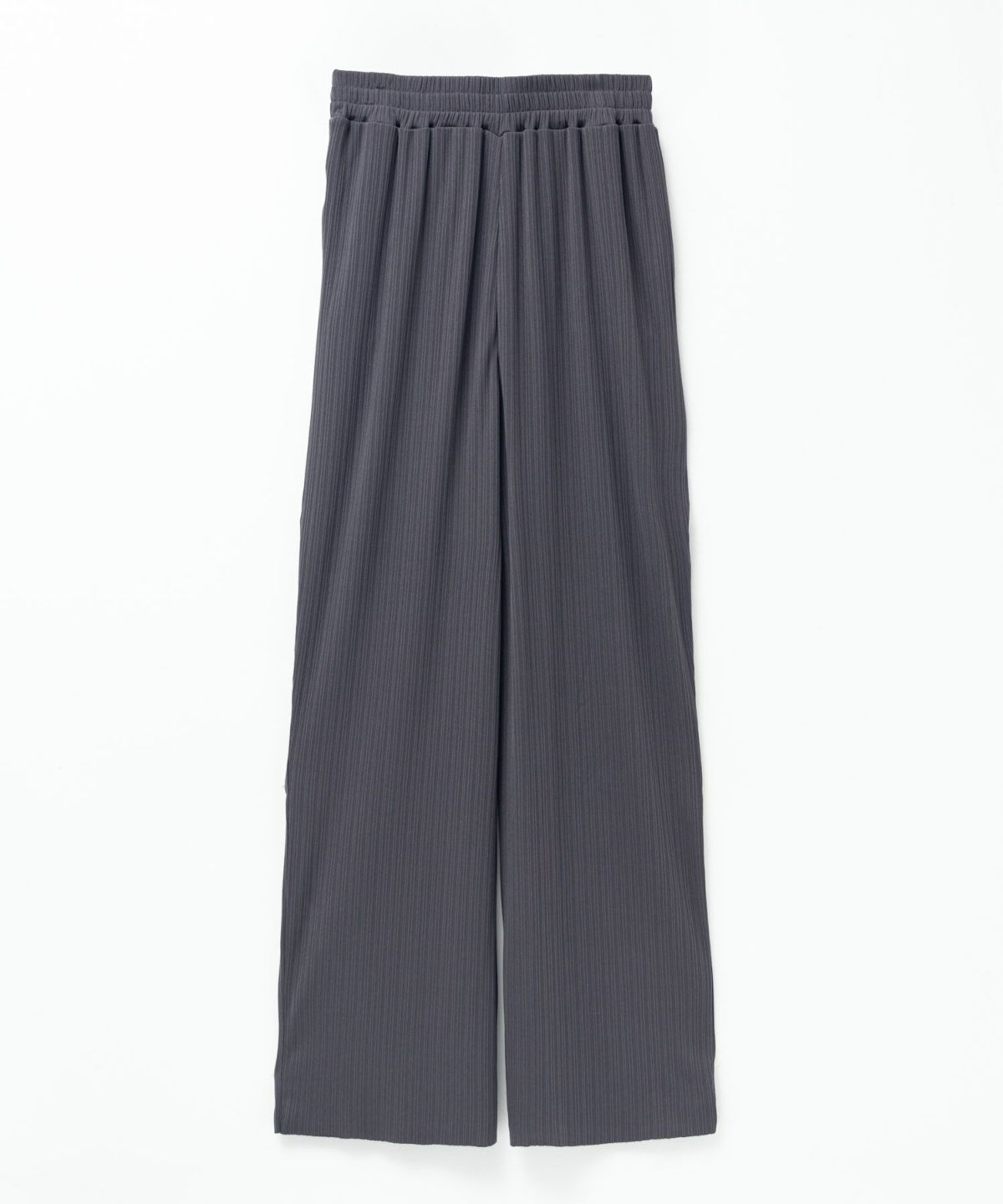 NAVY カットリブワイドパンツ レディース