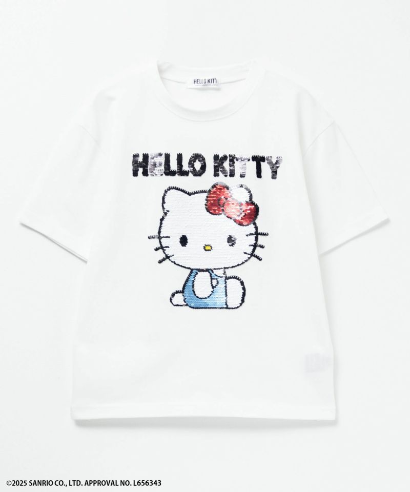 サンリオキャラクターズ ハローキティ スパンコールTシャツ キッズ メール便 対応商品商品画像-1