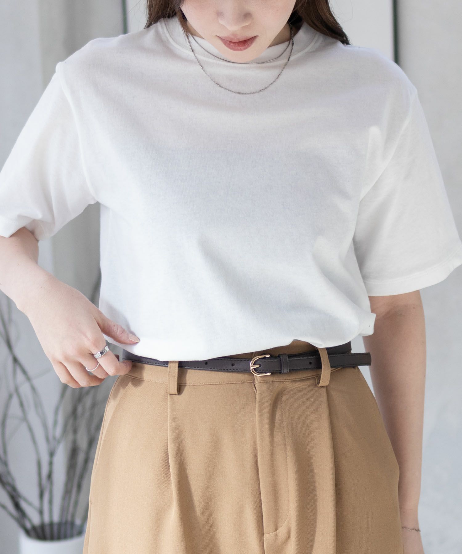 nAvy 無地クルーTシャツ レディース