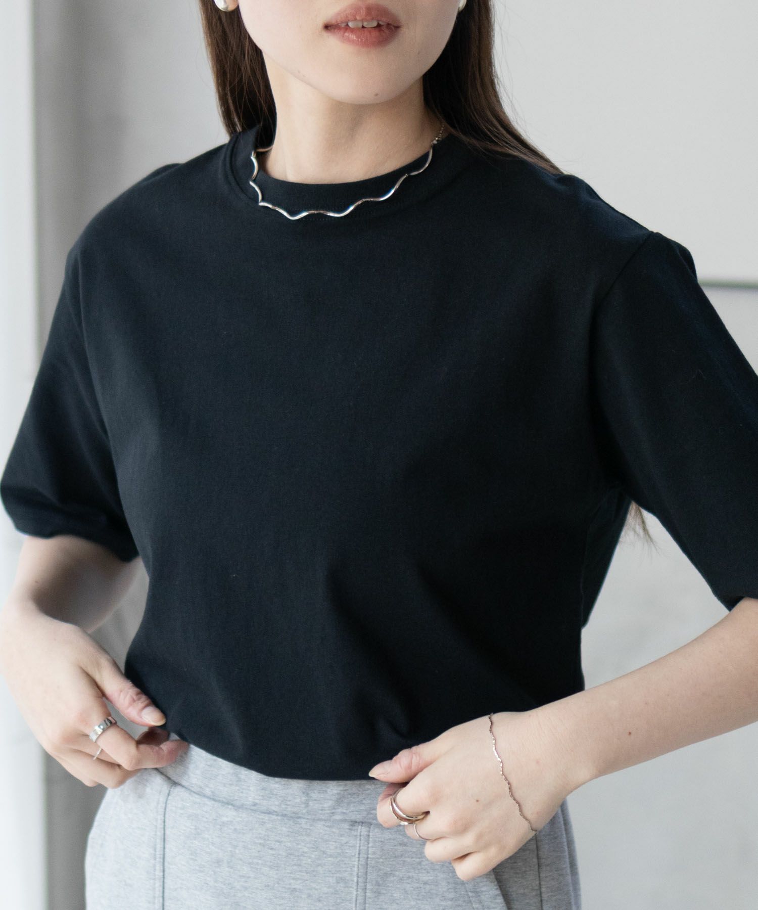 nAvy 無地クルーTシャツ レディース