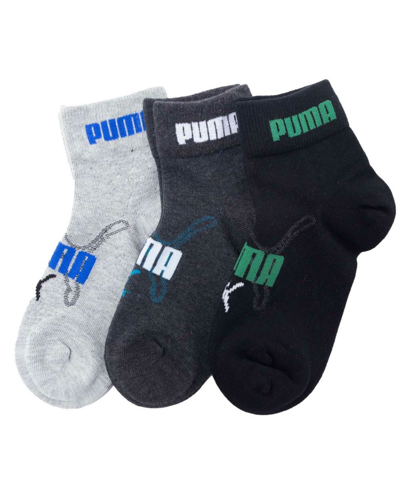 PUMA クォーターソックス 異カラー 3足組 キッズ