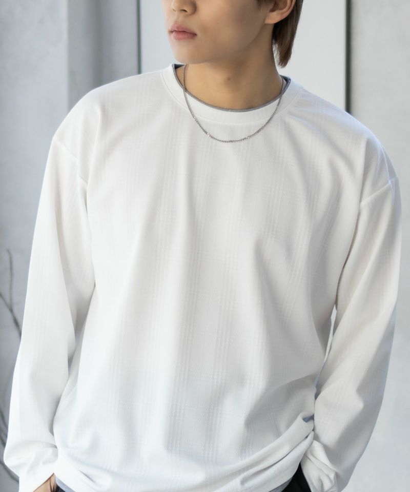 URBAN COLLECTION  ふくれジャガードフェイクレイヤード長袖Tシャツ メンズ商品画像-1