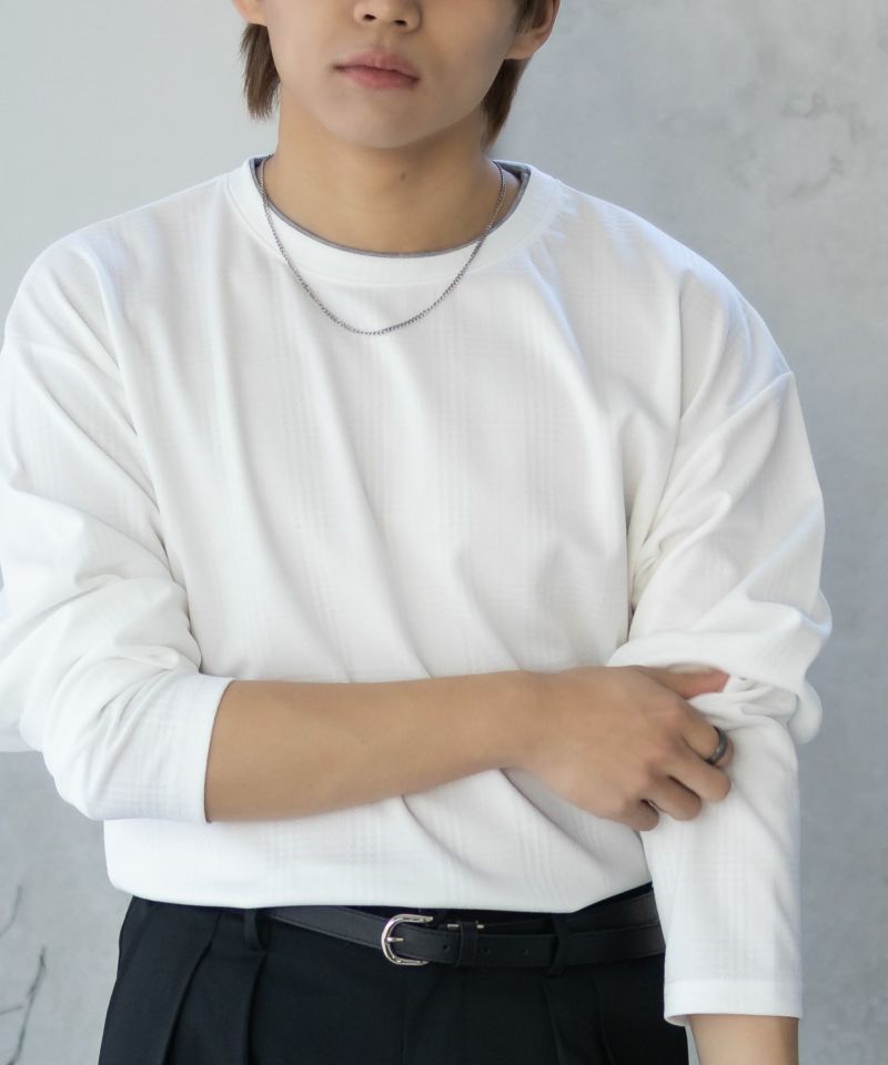 URBAN COLLECTION  ふくれジャガードフェイクレイヤード長袖Tシャツ メンズ商品画像-5