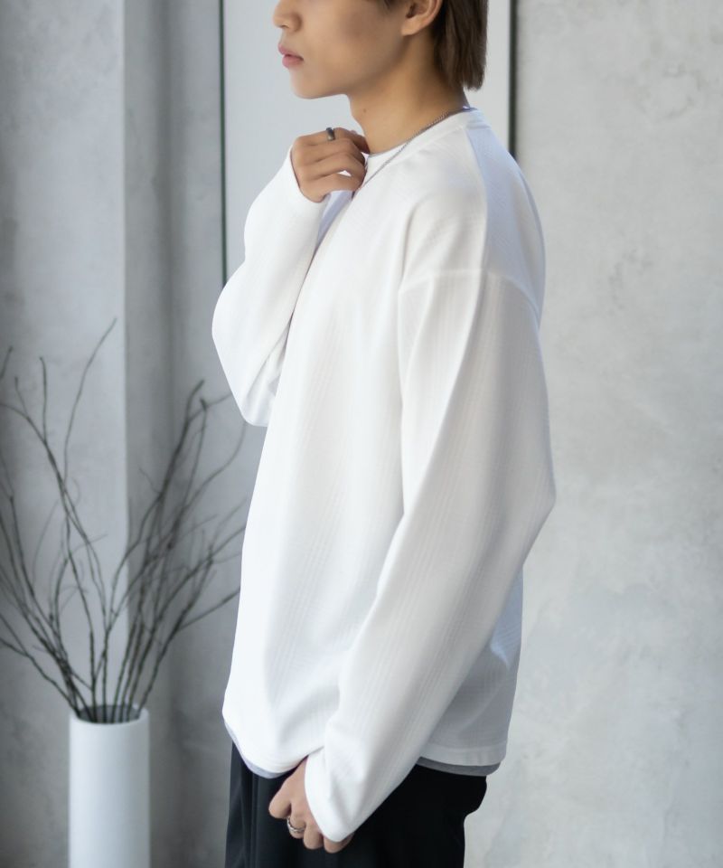 URBAN COLLECTION ふくれジャガードフェイクレイヤード長袖T URBAN COLLECTION ふくれジャガードフェイクレイヤード長袖T