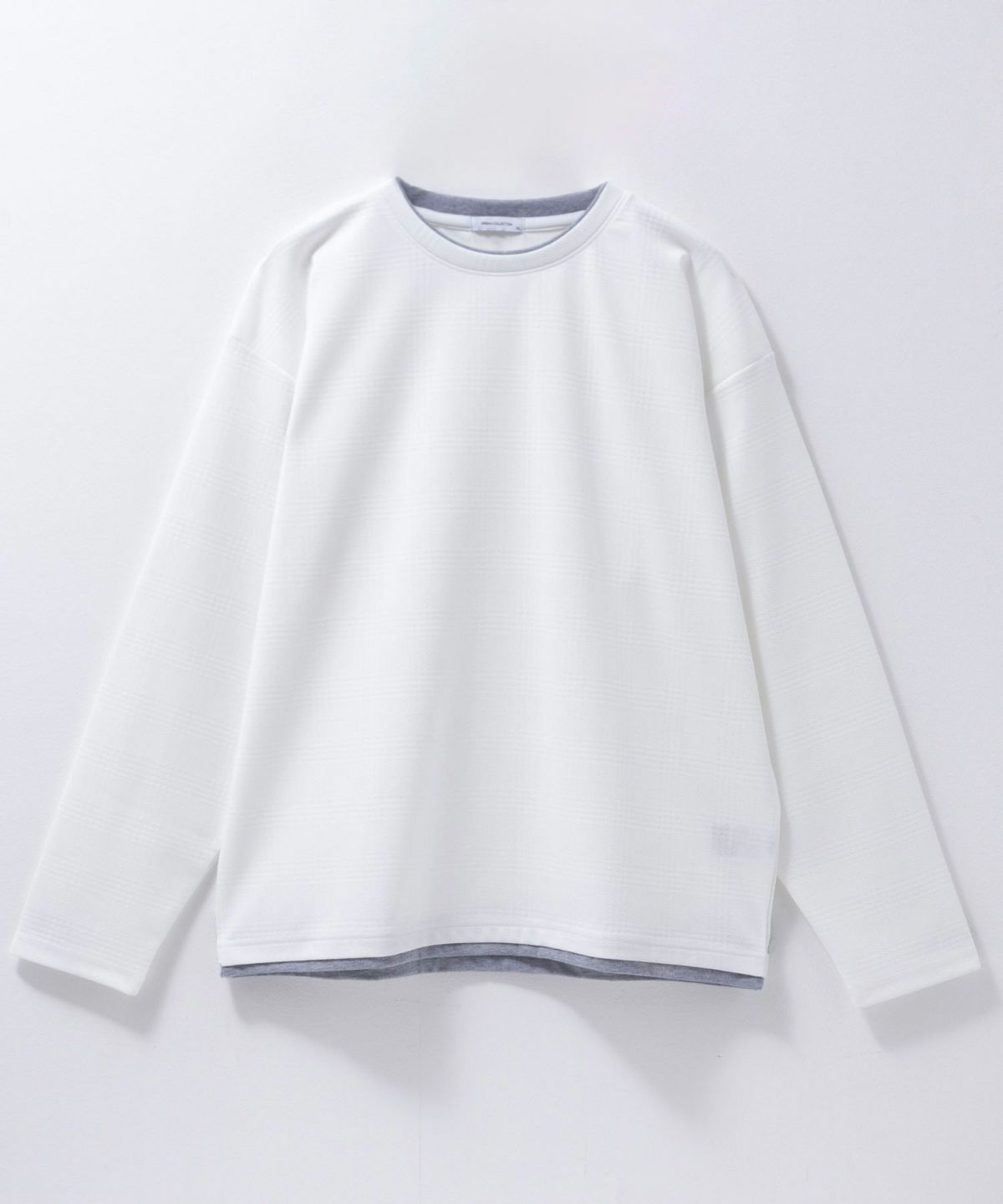 URBAN COLLECTION ふくれジャガードフェイクレイヤード長袖Tシャツ メンズ