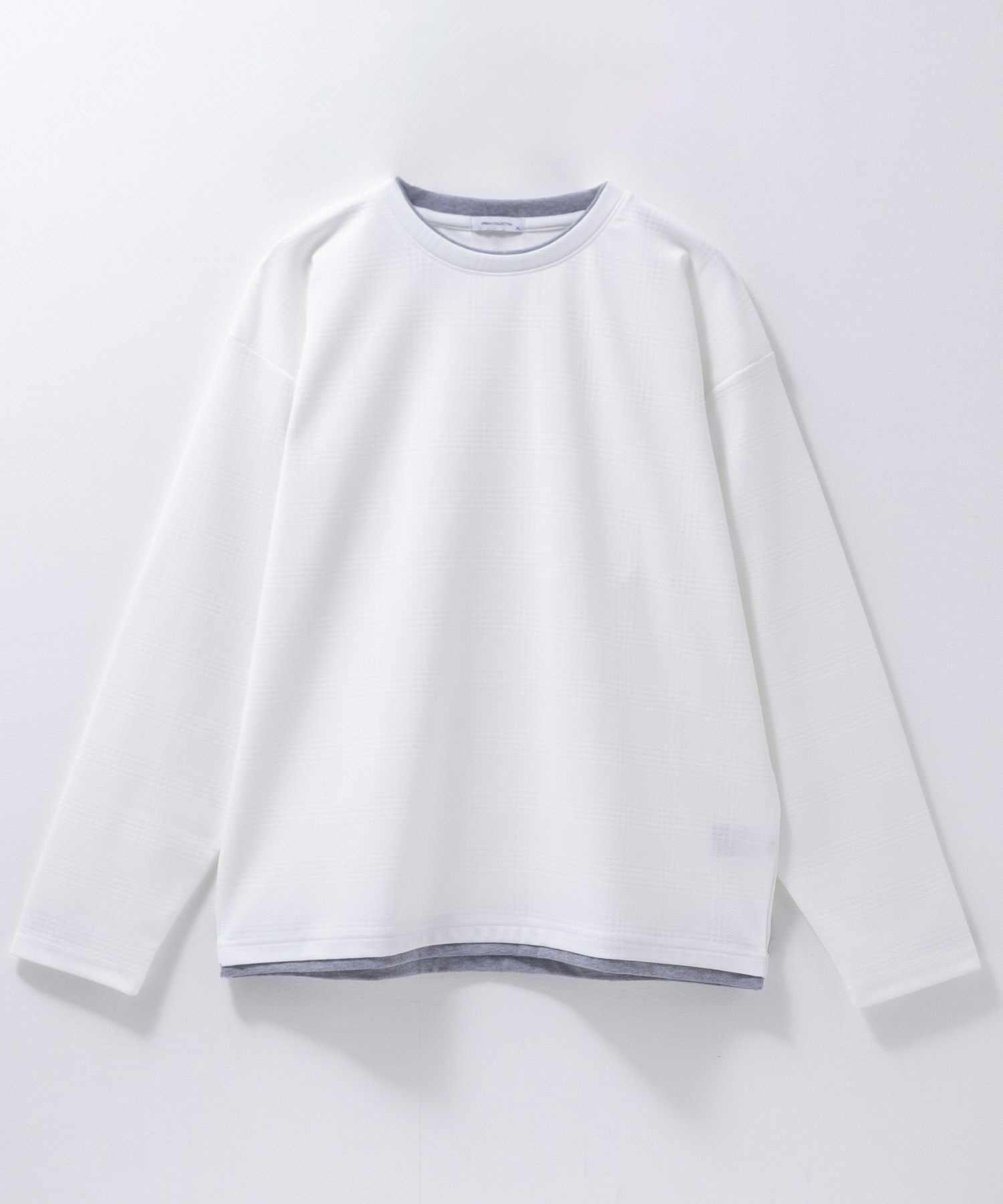 URBAN COLLECTION ふくれジャガードフェイクレイヤード長袖Tシャツ メンズ