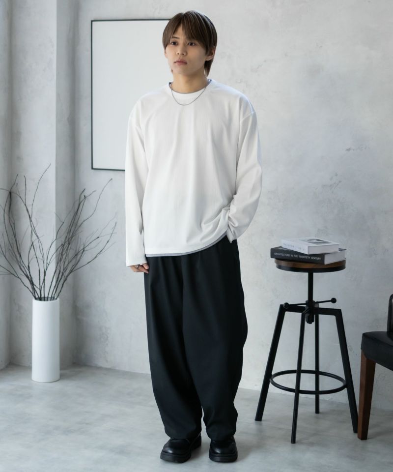 URBAN COLLECTION  ふくれジャガードフェイクレイヤード長袖Tシャツ メンズ商品画像-21