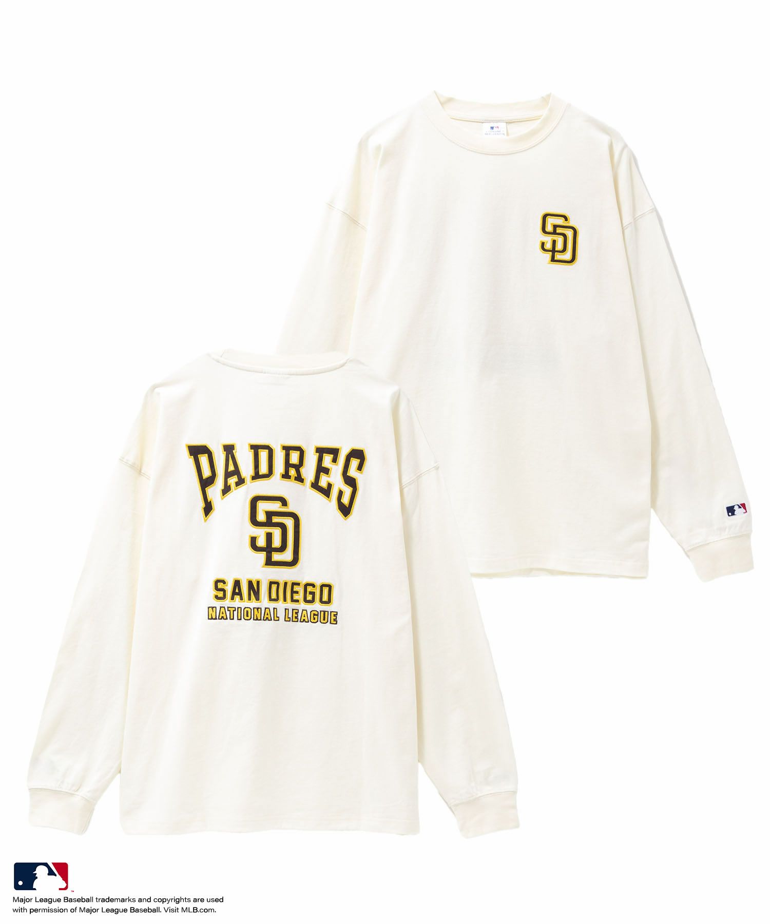 MLB  ツイルワッペン長袖Tシャツ メンズ商品サムネイル-3