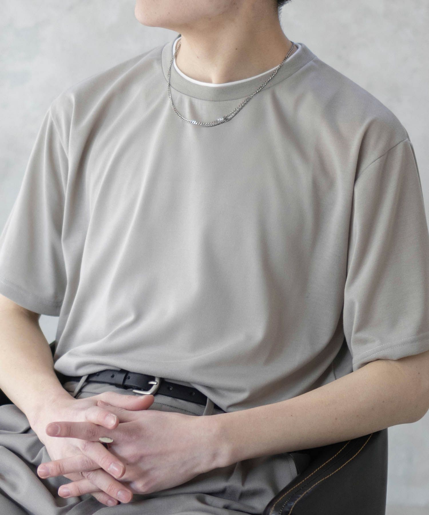NAVY  天竺クルーレイヤードTシャツ メンズ商品サムネイル-3
