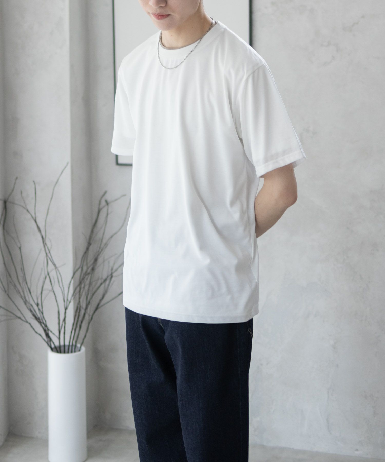 NAVY  天竺クルーレイヤードTシャツ メンズ商品画像-7