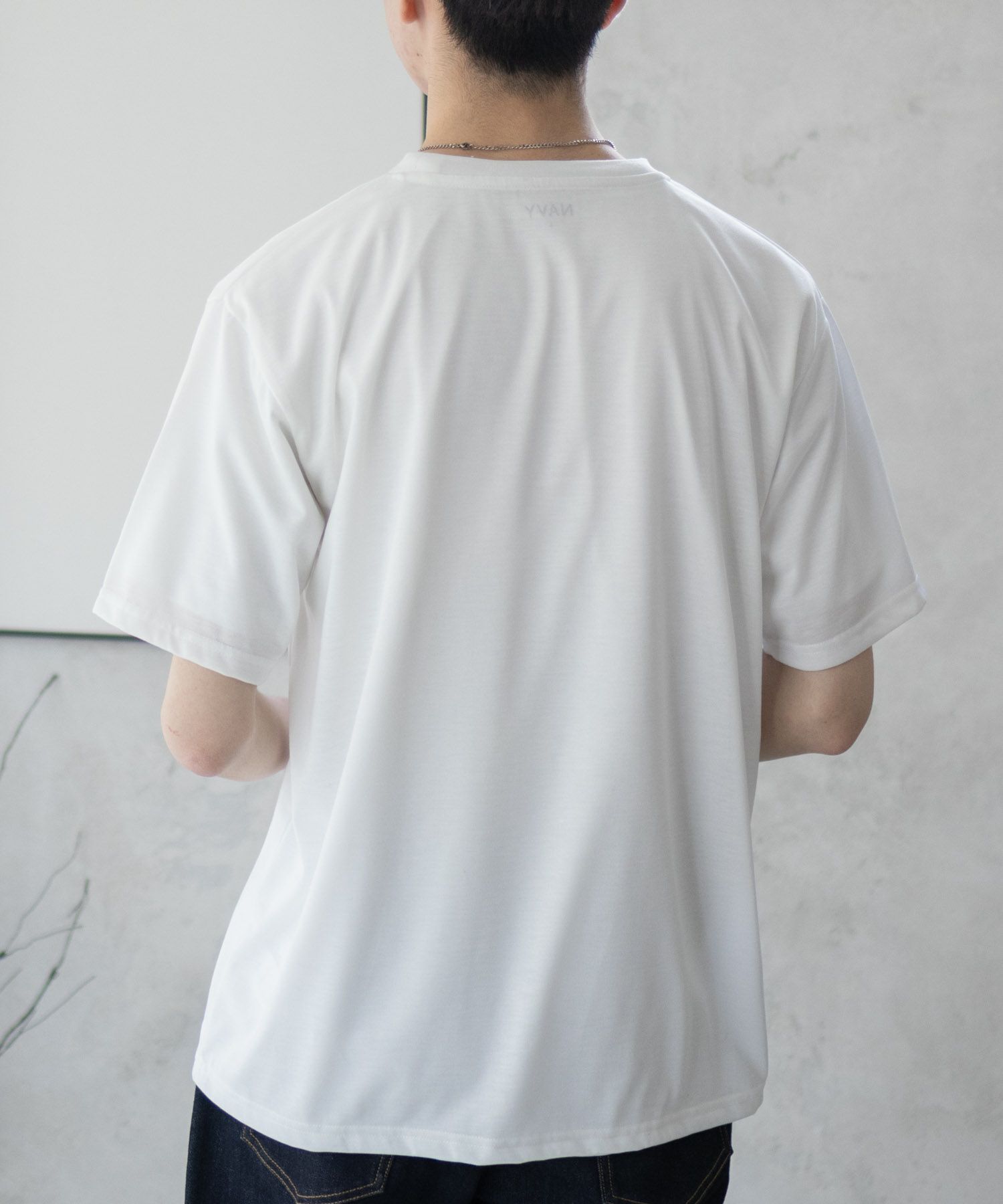 NAVY  天竺クルーレイヤードTシャツ メンズ商品画像-9